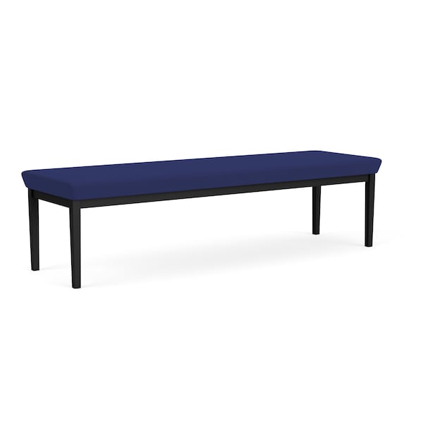 Lenox Steel 3 Seat Bench Metal Frame, Black, OH Cobalt Upholstery